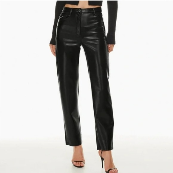 Aritzia Wilfred The Melina Vegan Leather Pant in Black - Picture 1 of 9